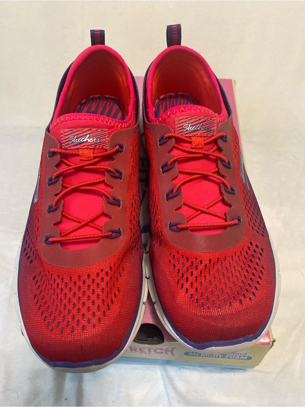 Skechers Glider Fearless Purple Pink Stretch-Fit Athletic Sneaker 9 - Picture 5 of 7